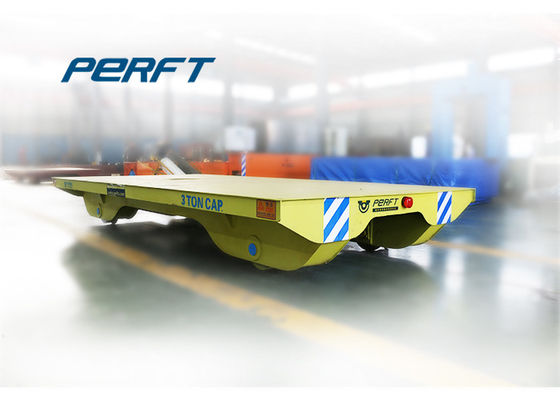 Rail Traveling Flat Electric Material Transfer Cart , Heavy Duty Handling Equipment Battery Power